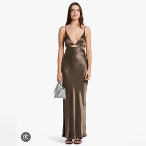 Bec & Bridge indi strappy maxi dress - dark green